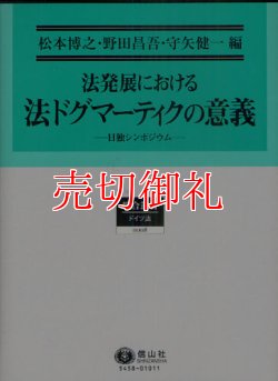 画像1: 法発展における法ドグマーティクの意義　日独シンポジウム　総合叢書　８　ドイツ法