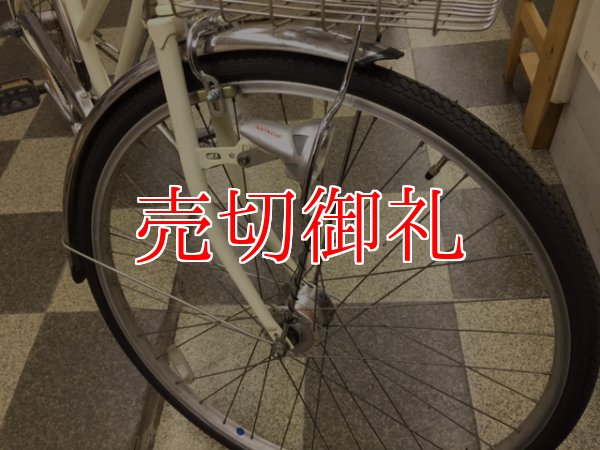 画像3: 〔中古自転車〕シティサイクル　27インチ　外装6段変速　オートライト　大型ステンレスカゴ　ローラーブレーキ　ホワイト