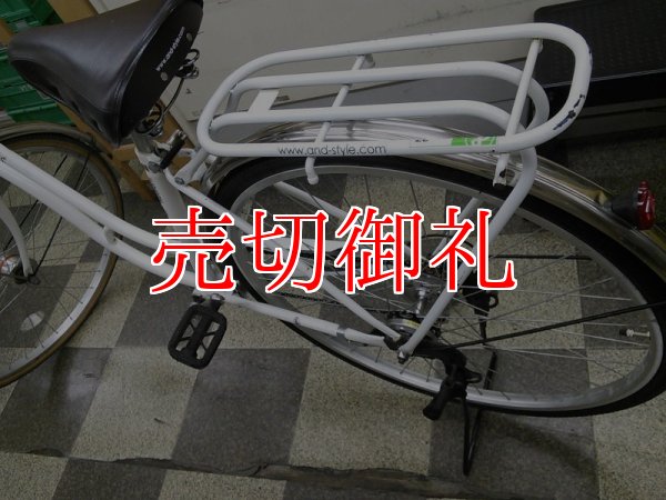 画像4: 〔中古自転車〕a.n.design works（エーエヌデザインワークス）　シティサイクル　27インチ　外装6段変速　LEDオートライト　同色パイプキャリア　ローラーブレーキ　ホワイト