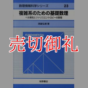 画像: 複雑系のための基礎数理　べき乗則とツァリスエントロピーの数理　数理情報科学シリーズ　２３