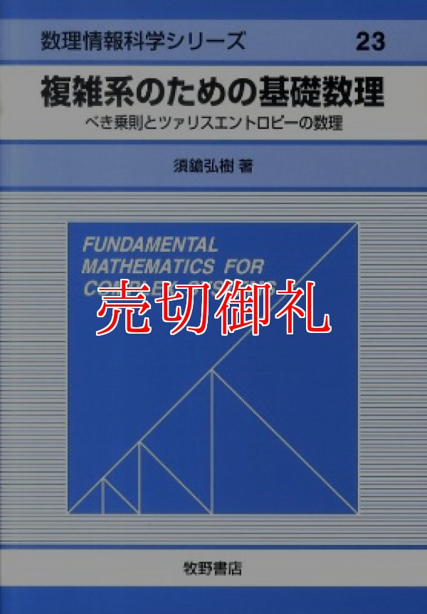 画像1: 複雑系のための基礎数理　べき乗則とツァリスエントロピーの数理　数理情報科学シリーズ　２３