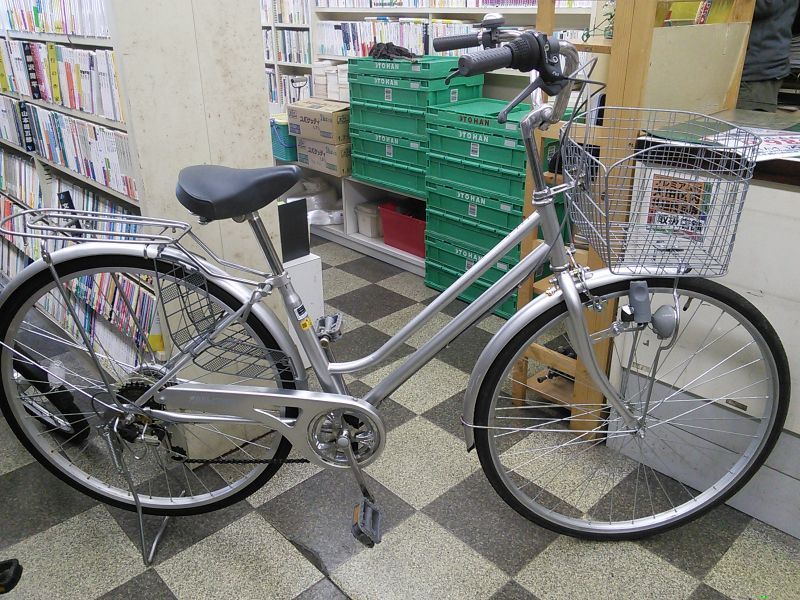 輝い 大阪の自転車出張修理店グッドサイクルが27インチ、シルバー、3段 